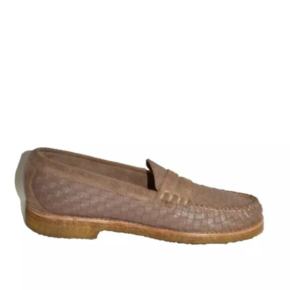 New! G.H. BASS Larson Woven Crepe Penny Loafers (Men) Sand Brown Size 9.5D DD473 main image 7